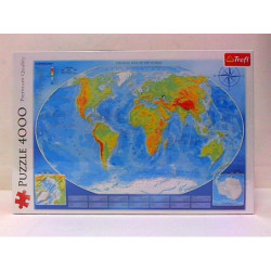 PUZZLE 4000 Wielka mapa fizyczna świata 45007