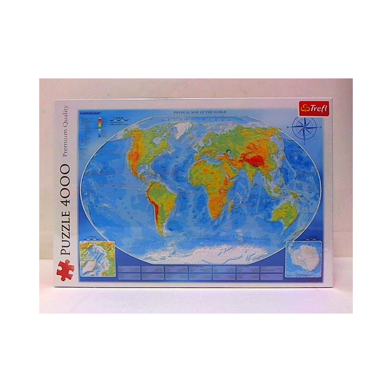 PUZZLE 4000 Wielka mapa fizyczna świata 45007