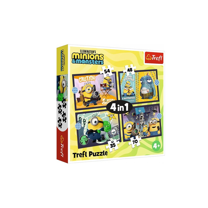 PUZZLE 4w1 Nowe przygody Minionków 34698