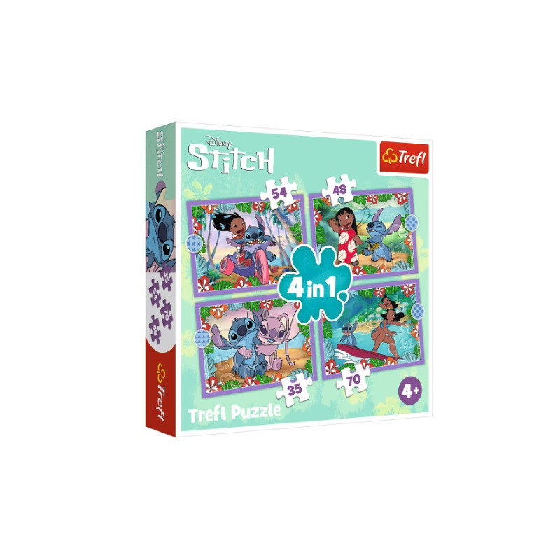 PUZZLE 4w1 Szalony dzień Lilo_Stitch 34633