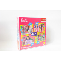 PUZZLE 4w1 Wesoły świat Barbie/Mattel 34626