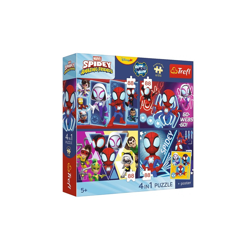 PUZZLE 4x88 PremPlus Kids Pajęczy dzień 34696