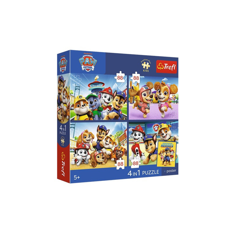 PUZZLE 4x88 PremPlus Kids Psia straż 34693