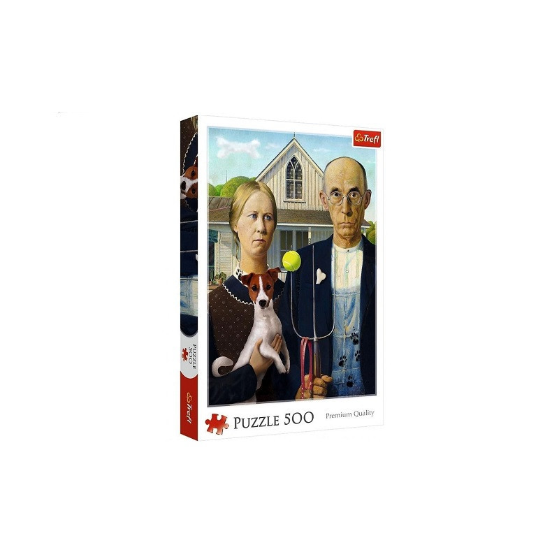 PUZZLE 500 American Gothic: Psia Edycja 37526