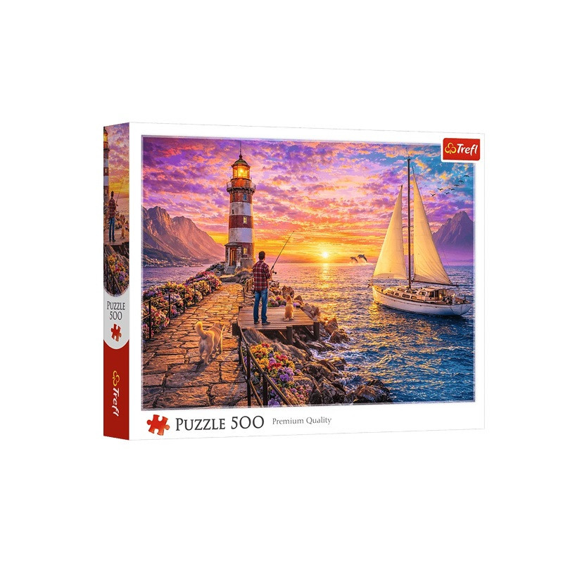 PUZZLE 500 Latarnia o zachodzie słońca 37571