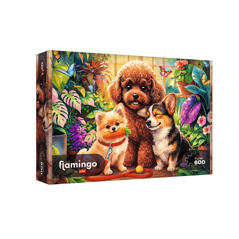 PUZZLE 600 FlamingoByTrefl Psy w oranżerii 12205
