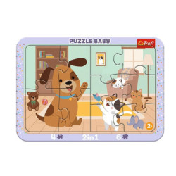 PUZZLE Ramkowe Baby Jak pies z kotem 80029