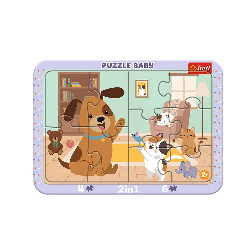 PUZZLE Ramkowe Baby Jak pies z kotem 80029