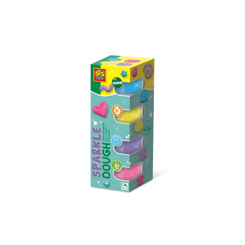 SES Błyszcząca Ciastolina 4x90g 00515 05153