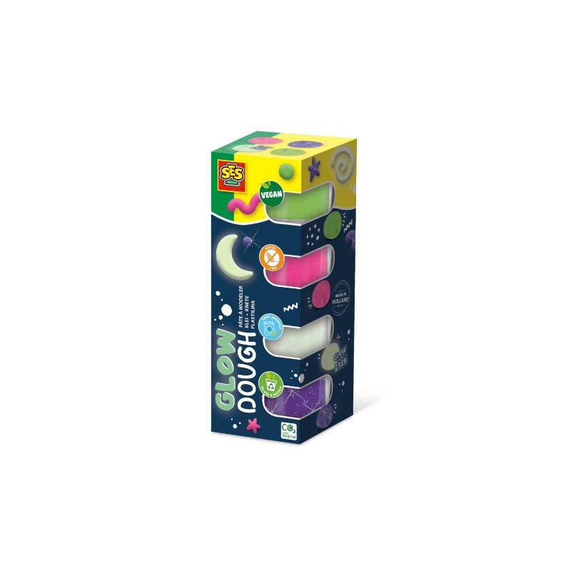 SES Świecąca Ciastolina 40x90g 00516 05160
