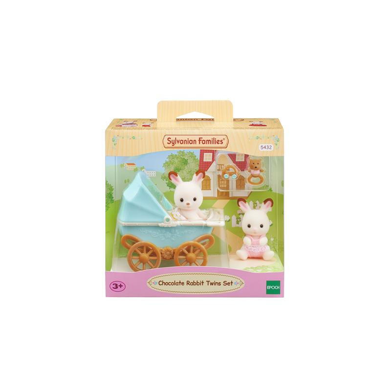 SYLVANIAN bliźniaki królików czek.uszy+wózek 05432