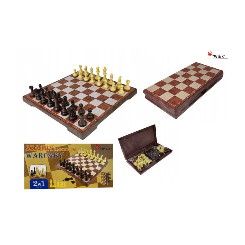 Szachy i Warcaby drewniane 2w1 29x29 JYWK390 14393