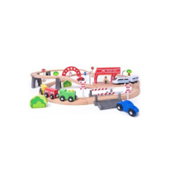 WOODYLAND Drew.kolejka el.lokom.wiadukt 60el 30647