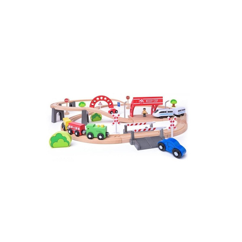 WOODYLAND Drew.kolejka el.lokom.wiadukt 60el 30647