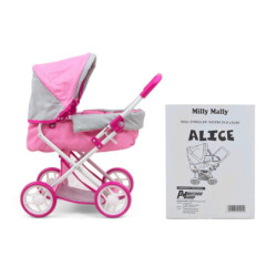 Wózek d/lalek Alice prestige pink 2720 24927
