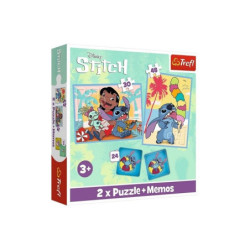 PUZZLE 2w1+memos Wesoły dzień Lilo_Stitch 93585