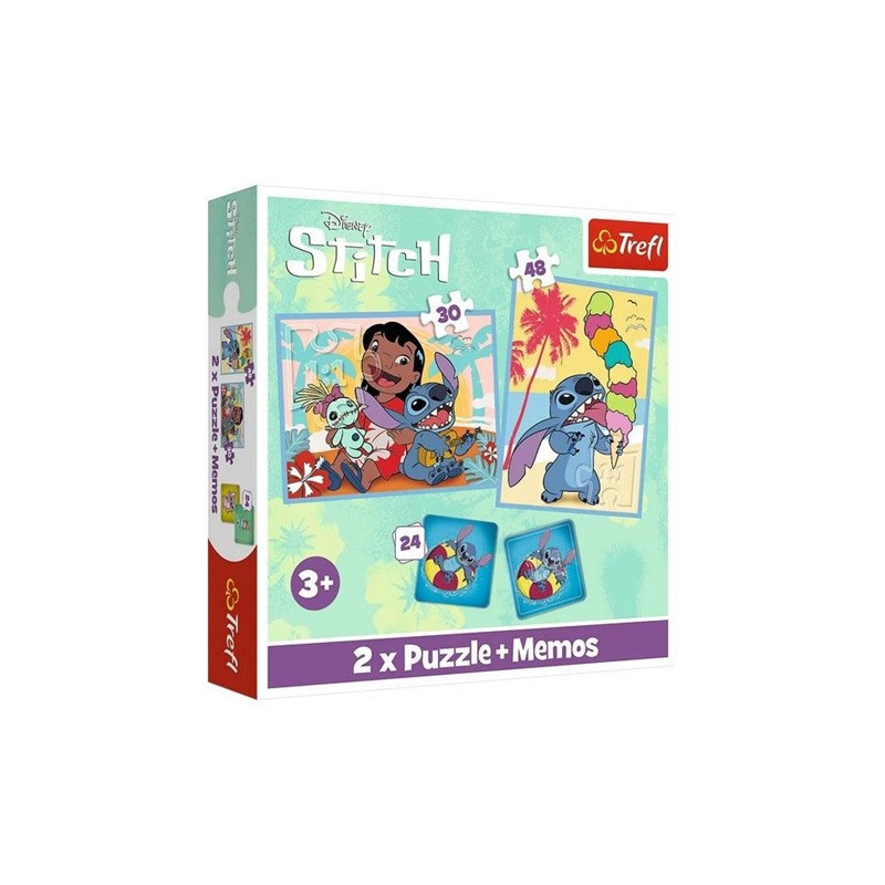 PUZZLE 2w1+memos Wesoły dzień Lilo_Stitch 93585