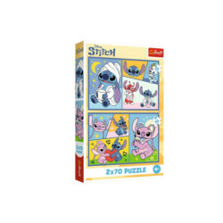 PUZZLE 2x70 Ze Stitchem nie ma nudy 34444