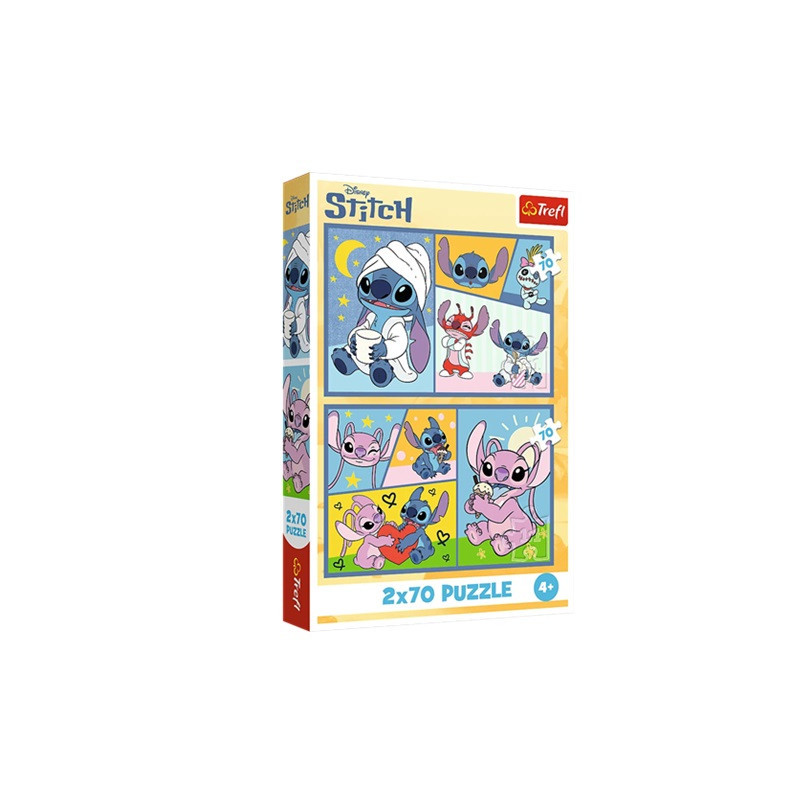 PUZZLE 2x70 Ze Stitchem nie ma nudy 34444