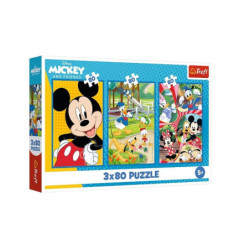 PUZZLE 3x80 Ekipa Myszki Miki /Disney 34887