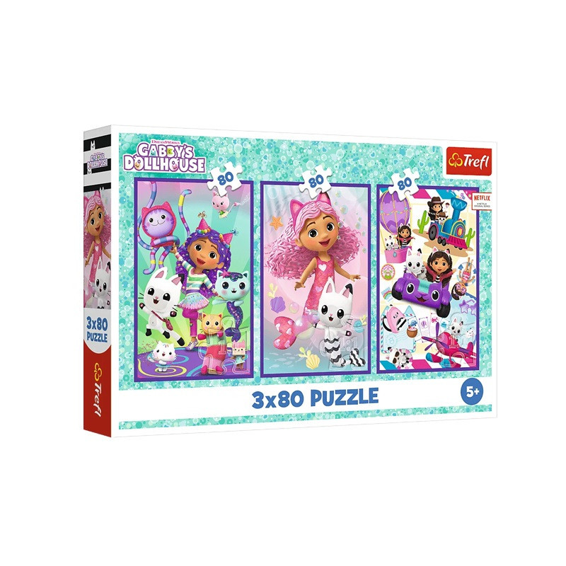 PUZZLE 3x80 Kolorowe dni Gabby 34882