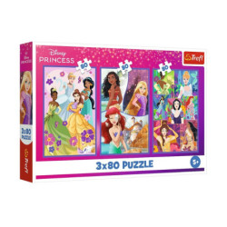 PUZZLE 3x80 Księżniczki przyjaciółki /Princ..34884