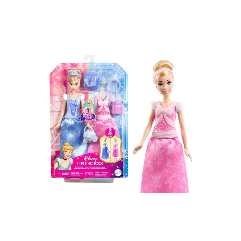 DISNEY Kopciuszek lalka 2w1 zestaw JCR95