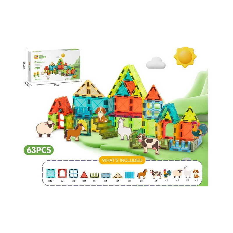 Klocki magnetyczne 93el color box 014752 14005