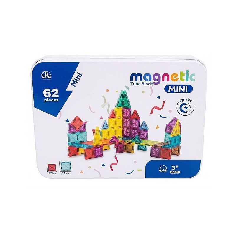 Klocki magnetyczne mini 62el/puszka H14413 57898