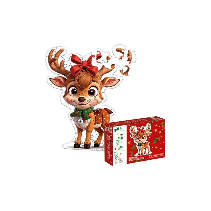 Drewn.puzzle Karmelowy reniferek Christmas 50950