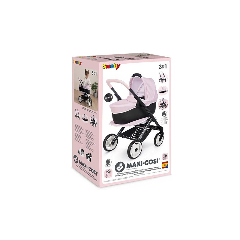 SMOBY Maxi Cosi wózek 3w1 różowy 253121