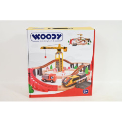 WOODYLAND Kolejka drewn.Dźwig 70el 93073 30739