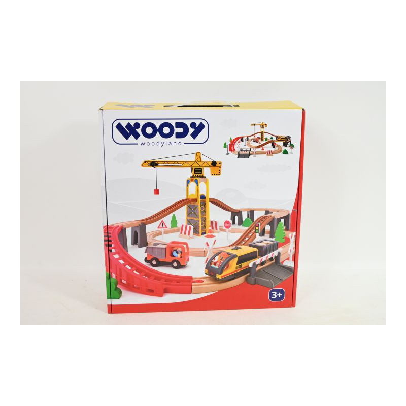 WOODYLAND Kolejka drewn.Dźwig 70el 93073 30739