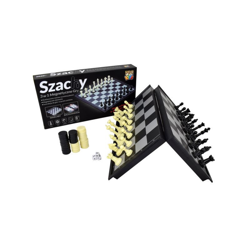 Gra Szachy 3w1 magnetyczne PRO Kids 91774