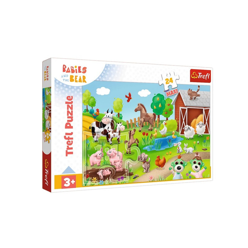 PUZZLE MAXI 24 Bobaski i zwierzęta 14372